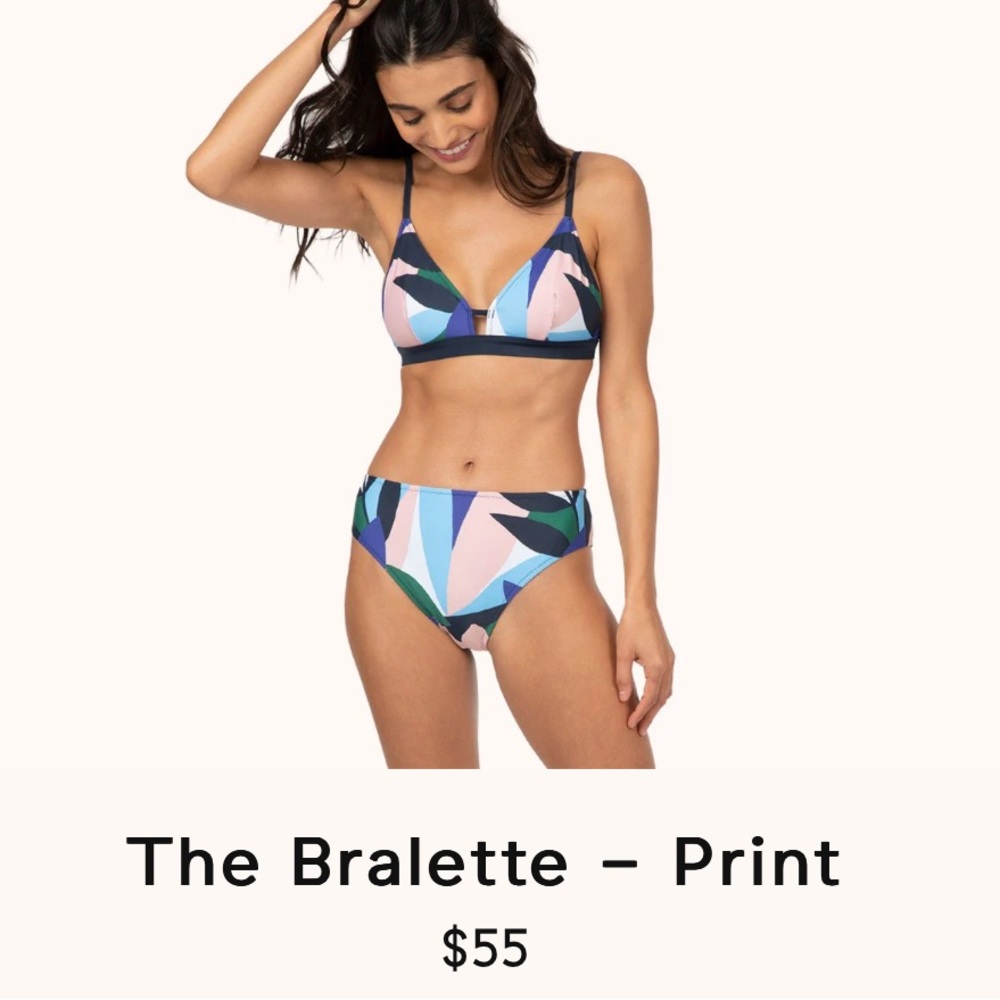 Lively The Bralette Swim Bikini Top in Retro Floral
